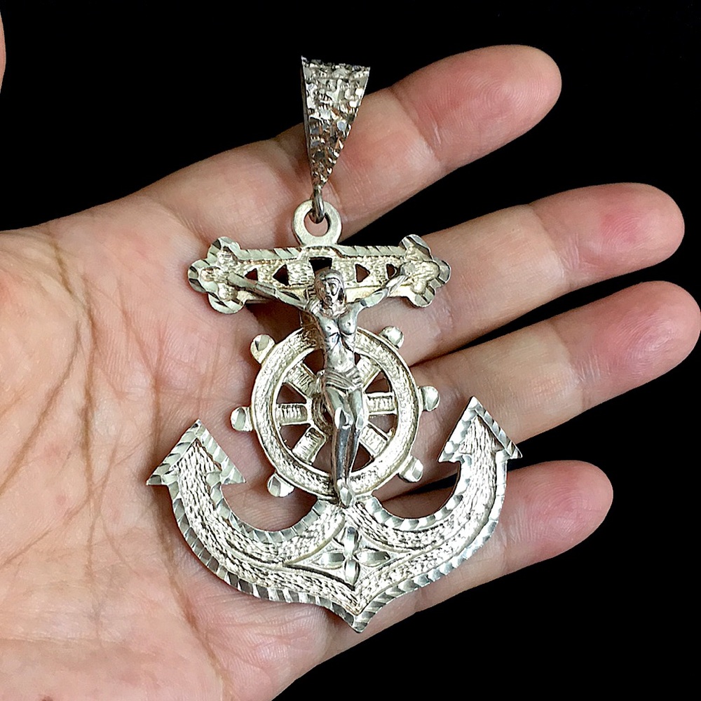 Pendentif Croix Ancre Marin Or - Fabrication Artisanale - Neuf Avec étiquettes